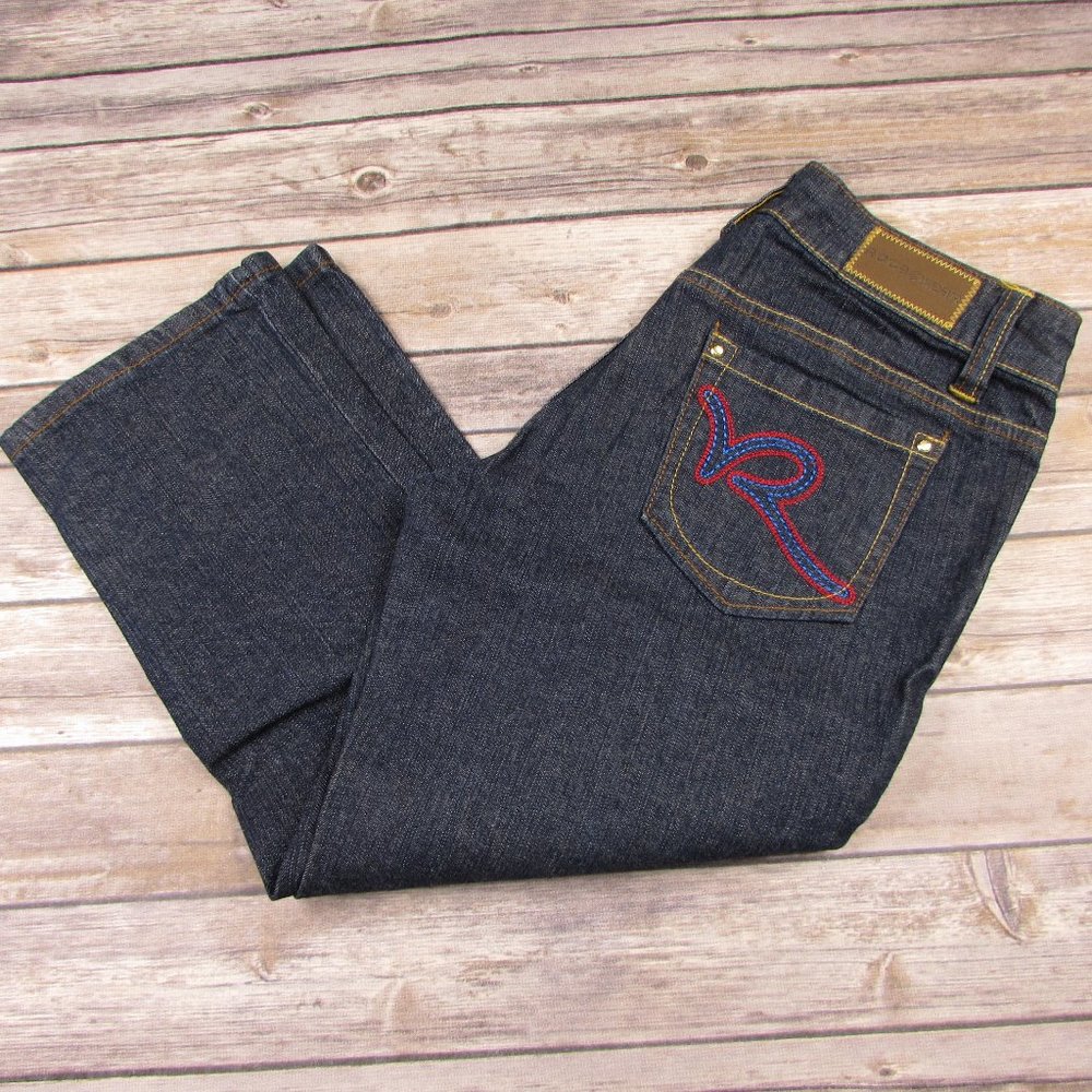 Rocawear Dark Blue Denim Capris Cropped Jeans Size 3 Roca Wear